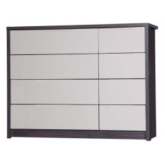 Aruba Grey with Sand Gloss 4 Drawer Double Chest